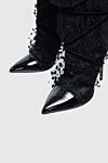 Alexandre Vauthier Women's black boots with decorative mesh - decorative chain, raw edge, mesh. leather. zipper. Country of manufacture: Italy. Care: specialized cleaning - photo 5