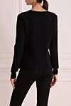 Black viscose and polyester jumper for women Off-White - Decoration: logo on the sleeve. 70% viscose, 30% polyester. Country of manufacture: Italy. Care: specialized cleaning - photo 4