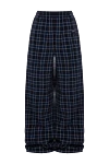 Women's cotton trousers in checkered pattern blue Balenciaga - pattern in a blue cell. two side pockets. cotton. zipper. Country of manufacture: Italy. Care: specialized cleaning - photo 6