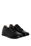 Tardini Black alligator leather snickers for men - textured leather. 100% alligator skin. lacing. Country of manufacture: Italy. Care: specialized cleaning - photo 3