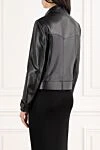 Women's black leather jacket Dior - 100% genuine leather. zipper, buttons, belt. chest pocket, side pockets. Country of manufacture: Italy. Care: specialized cleaning - photo 4