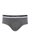 Dolce & Gabbana Men's gray cotton briefs - logo. 100% cotton. Closure: elastic waistband. Country of manufacture: Italy. Care: specialized cleaning - photo 1