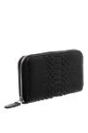 Cesare di Napoli Black men's python leather clutch - Structural leather. 100% python skin. Closure: Zipper. Two compartmentss. Country of manufacture: Italy. Care: specialized cleaning - photo 3