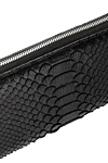 Cesare di Napoli Black men's python leather clutch - Structural leather. 100% python skin. Closure: Zipper. Two compartmentss. Country of manufacture: Italy. Care: specialized cleaning - photo 5