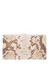 Women's beige leather wallet with crocodile skin embossed Cesare di Napoli - textured leather. 100% natural python skin. Fastener: button. Country of manufacture: Italy. Care: specialized cleaning - photo 4