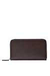 Cesare di Napoli Brown men's saffiano leather clutch - Textured leather. 100% saffiano leather. Closure: Zipper. Two compartmentss. Country of manufacture: Italy. Care: specialized cleaning - photo 1