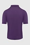 Silk polo purple for men Cesare di Napoli - Embossed pattern. 100% silk. Closure: Zipper. Country of manufacture: Italy. Care: specialized cleaning - photo 6