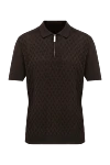 Cesare di Napoli Cotton polo brown for men - Embossed pattern. 100% cotton. Closure: Zipper. Country of manufacture: Italy. Care: specialized cleaning - photo 1