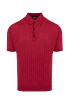 Cesare di Napoli Cotton polo red for men - Embossed pattern. 100% cotton. Buttons. Country of manufacture: Italy. Care: specialized cleaning - photo 1