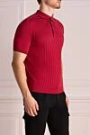 Cesare di Napoli Cotton polo red for men - Embossed pattern. 100% cotton. Buttons. Country of manufacture: Italy. Care: specialized cleaning - photo 3