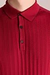 Cesare di Napoli Cotton polo red for men - Embossed pattern. 100% cotton. Buttons. Country of manufacture: Italy. Care: specialized cleaning - photo 5