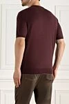 Cotton short sleeve jumper burgundy for men Cesare di Napoli - Textured pattern. Short sleeve. 100% cotton. Country of manufacture: Italy. Care: specialized cleaning - photo 4