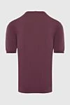 Cotton short sleeve jumper burgundy for men Cesare di Napoli - Textured pattern. Short sleeve. 100% cotton. Country of manufacture: Italy. Care: specialized cleaning - photo 6