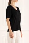 Dolce & Gabbana Black wool T-shirt for women - free cut. 100% wool. Country of manufacture: Italy. Care: specialized cleaning - photo 3