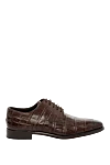 Dami Brown crocodile leather men's shoes - Textured leather. 100% crocodile skin. Lace-up. Interior trim: Crocodile skin. Insole: Leather. Heel height: 2cm. Outsole: Other materials. Country of manufacture: Italy. Care: specialized cleaning - photo 1