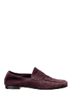 Andrea Ventura Burgundy suede loafers for men - contrast sole. 100% suede. Sole Height: Heel Height 2cm. Country of manufacture: Italy. Care: specialized cleaning - photo 1