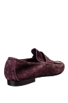 Burgundy suede loafers for men Andrea Ventura - contrast sole. 100% suede. Sole Height: Heel Height 2cm. Country of manufacture: Italy. Care: specialized cleaning - photo 4