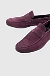 Andrea Ventura Burgundy suede loafers for men - contrast sole. 100% suede. Sole Height: Heel Height 2cm. Country of manufacture: Italy. Care: specialized cleaning - photo 5