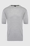 Cesare di Napoli Silk short sleeve jumper gray for men - Embossed pattern. Short sleeve. 100% silk. Country of manufacture: Italy. Care: specialized cleaning - photo 1