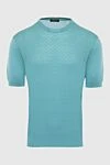 Cesare di Napoli Short sleeve jumper in silk green for men - Embossed pattern. Short sleeve. 100% silk. Country of manufacture: Italy. Care: specialized cleaning - photo 1