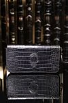 Black men's crocodile leather clutch Billionaire - Textured leather, embossed brand logo. 100% crocodile skin. Closure: Zipper. 4 compartment. Country of manufacture: Italy. Care: specialized cleaning - photo 6