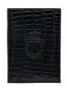 Billionaire Passport cover made of crocodile leather black male - Textured leather, logo embossing. 100% crocodile skin. Button. Country of manufacture: Italy. Care: specialized cleaning - photo 1