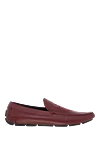 Billionaire Men's leather moccasins burgundy - Embossed Logo. 100% leather. Interior: Leather. Insole: Leather. Outsole: Rubber. Country of manufacture: Italy. Care: specialized cleaning - photo 1