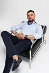 Corneliani Шарф из шелка голубой мужской - 
