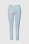 Max&Moi Women's slim-fit pants light blue - viscose, acetate. elastic belt. Country of manufacture: Italy. Care: specialized cleaning - photo 1