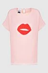 Edward Achour Paris Women's blouse with a lips pattern pink - lips pattern, short sleeve. 100% polyester. Country of manufacture: Italy. Care: specialized cleaning - photo 1