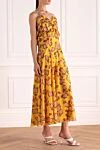 Giamba Yellow polyester dress for women - floral pattern. 100% polyester. Country of manufacture: Italy. Care: specialized cleaning - photo 3