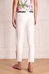 White cotton jeans for women Edward Achour Paris - Decoration: contrasting buttons, gold-plated buttons, buttons on the legs. three side pockets, two back pockets. 98% cotton, 2% elastane. zipper, buttons. Country of manufacture: Italy. Care: specialized cleaning - photo 4