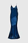 Alexandre Vauthier Blue silk and polyester dress for women - zipper. plume, glossy spraying. 71% silk, 29% polyester. Country of manufacture: Italy. Care: specialized cleaning - photo 1