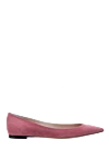 Nina Ricci Classic women's pink suede shoes - suede. Heel height: 2 centimeters. Country of manufacture: Italy. Care: specialized cleaning - photo 1