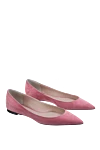 Nina Ricci Classic women's pink suede shoes - suede. Heel height: 2 centimeters. Country of manufacture: Italy. Care: specialized cleaning - photo 3