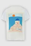 Women's silk white t-shirt with a painting print Ko Samui - picture print. 100% silk. Country of manufacture: Italy. Care: specialized cleaning - photo 6