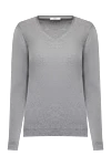 Casheart Grey cashmere womens jumper with a V-neckline - V-neck. 100% cashmere. Country of manufacture: Italy. Care: specialized cleaning - photo 1