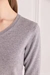 Casheart Grey cashmere womens jumper with a V-neckline - V-neck. 100% cashmere. Country of manufacture: Italy. Care: specialized cleaning - photo 5