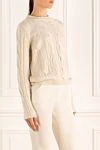 Casheart White cashmere womens jumper with textured knit - textured knitwear. 100% cashmere. Country of manufacture: Italy. Care: specialized cleaning - photo 3