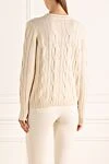 White cashmere womens jumper with textured knit Casheart - textured knitwear. 100% cashmere. Country of manufacture: Italy. Care: specialized cleaning - photo 4