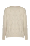 White cashmere womens jumper with textured knit Casheart - textured knitwear. 100% cashmere. Country of manufacture: Italy. Care: specialized cleaning - photo 6