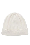 Casheart Women's white cashmere hat with textured knitting - textured knitwear. 100% cashmere. Country of manufacture: Italy. Care: specialized cleaning - photo 1