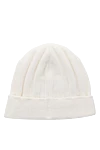 Casheart Women's white cashmere hat with textured knitting - textured knitwear. 100% cashmere. Country of manufacture: Italy. Care: specialized cleaning - photo 3