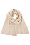 Casheart White cashmere scarf for men - textured knitting. 100% cashmere. Country of manufacture: Italy. Care: specialized cleaning - photo 1