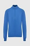 Malo Men's cotton cardigan blue - 100% cotton. Closure: Zipper. Country of manufacture: Italy. Care: specialized cleaning - photo 1