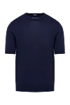 Malo Cotton short sleeve jumper blue for men - Short sleeve. 100% cotton. Country of manufacture: Italy. Care: specialized cleaning - photo 1