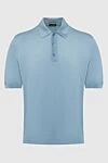 Stefano Ricci Поло из шелка голубое мужское - 100% шёлк. Пуговицы. Страна производитель: Италия. Уход: специализированная чистка - фото 1
