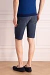 Blue cotton shorts for men Stefano Ricci - 70% cotton, 30% linen. Fastener: zipper, button. Three side pockets, two back pockets. Country of manufacture: Italy. Care: specialized cleaning - photo 4
