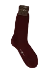 Story Loris Men's burgundy wool and polyamide socks - logo print. 75% wool, 25% polyamide. Country of manufacture: Italy. Care: specialized cleaning - photo 1