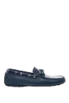 Cesare di Napoli Men's moccasins made of genuine leather and alligator leather blue - Metal inserts, suede lace. 80% genuine leather, 20% alligator skin. Interior: Leather. Insole: Leather. Outsole: Other materials. Country of manufacture: Italy. Care: specialized cleaning - photo 1